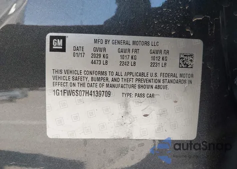 2017 Chevrolet Bolt Ev Lt from USA, damaged, VIN 1G1FW6S07H4139709